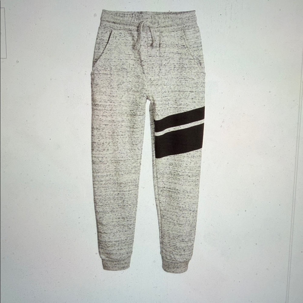 Little Eleven Paris Speckled Gray Joggers with Black Accent